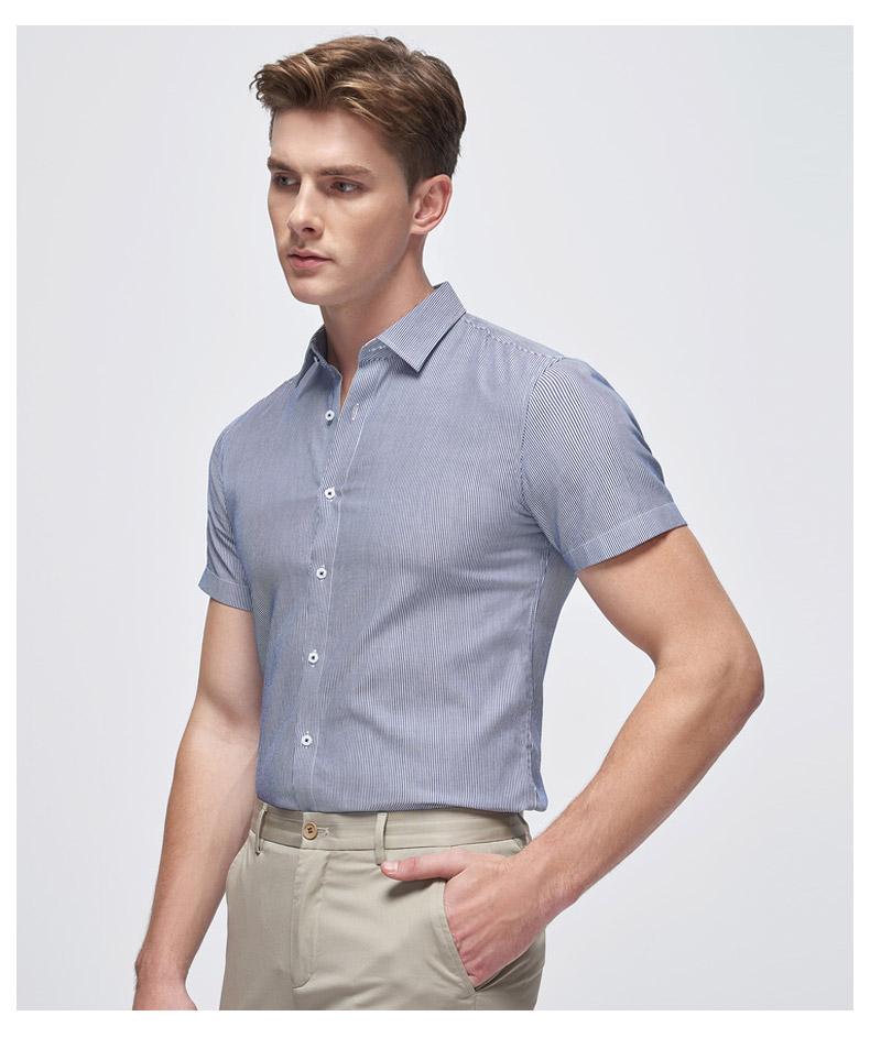 條形純棉商務襯衫